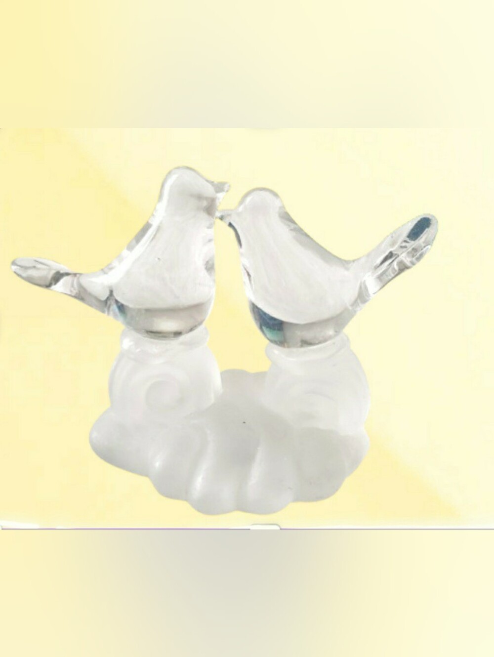 Vintage Glass Love Birds